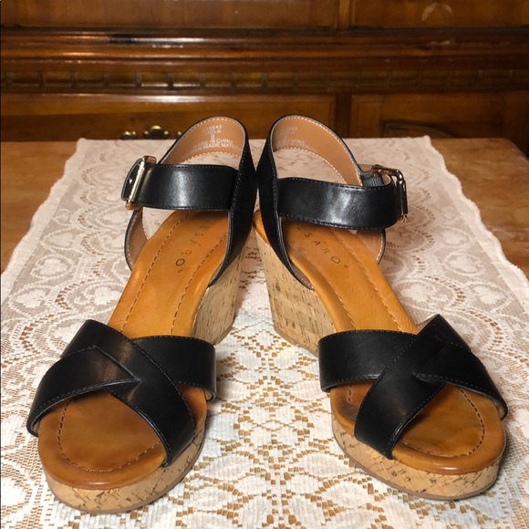Pesaro Shoes - PESARO "VIOLA" CORK WEDGE SANDALS - SIZE 9